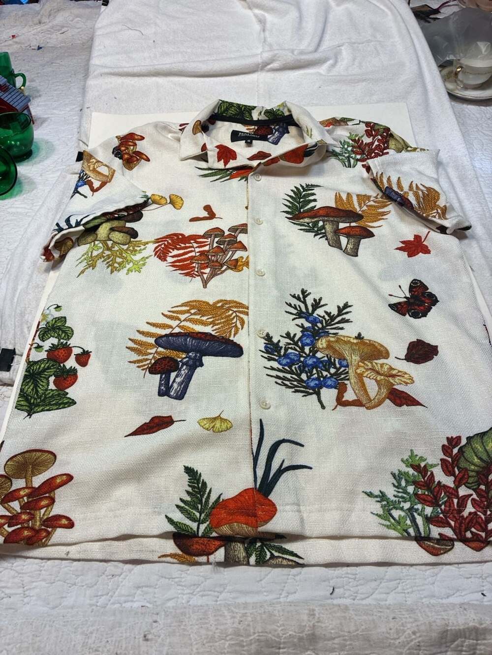Malibu by Drill Clothing Co. Mushroom Allover Print Button-Up Shirt